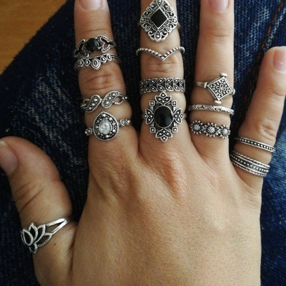 15pcs/Set Trendy Boho Rings - Picture 8 of 8